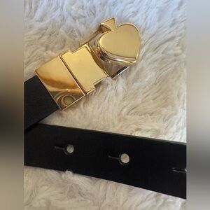 Kate Spade New York Heart Buckle Leather Belt XL